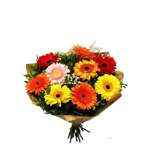 Erivärviline gerbera kimp